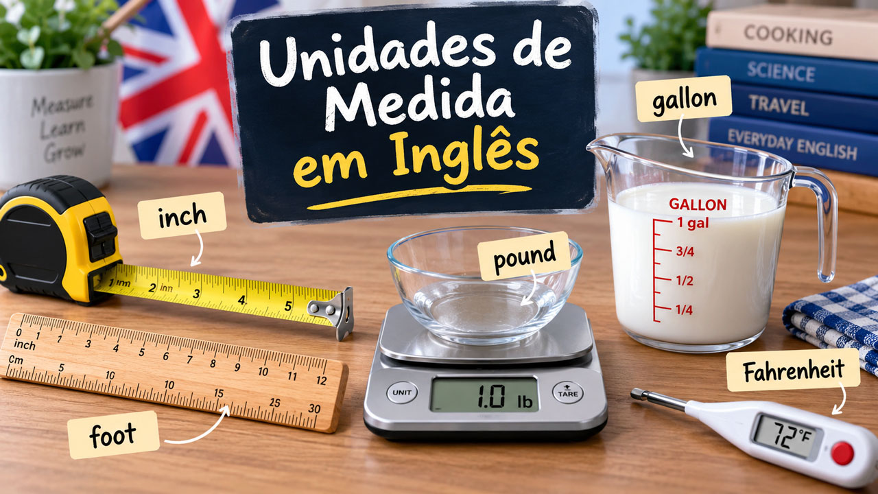 Unidades de medida em inglês como inch, foot, pound e gallon