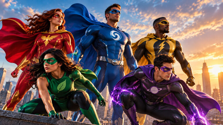 Super-heróis da Marvel e DC com seus nomes em inglês