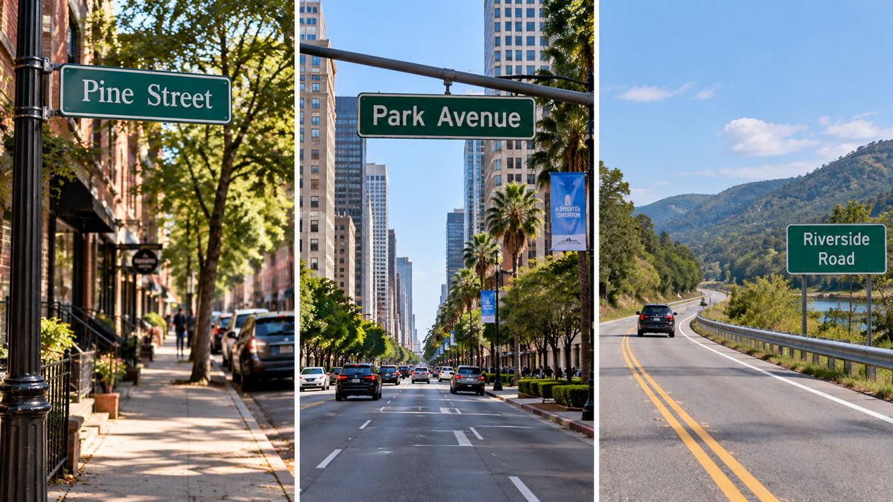 Diferença entre Street, Road e Avenue em inglês